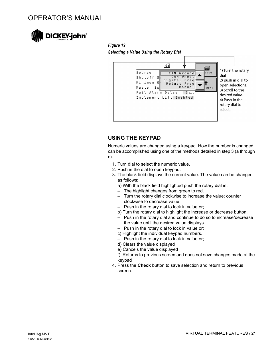 Operator’s manual | Great Plains DICKEY-john MVT Monitor Operator User Manual | Page 30 / 122