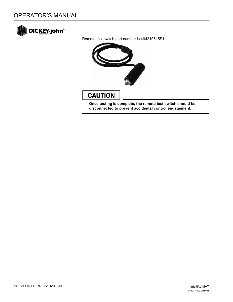 Operator’s manual | Great Plains DICKEY-john MVT Monitor Operator User Manual | Page 63 / 122