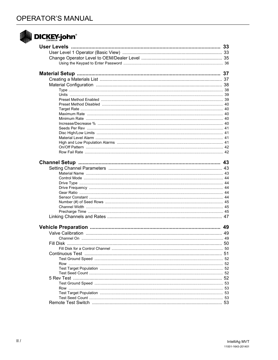 Operator’s manual | Great Plains DICKEY-john MVT Monitor Operator User Manual | Page 7 / 122