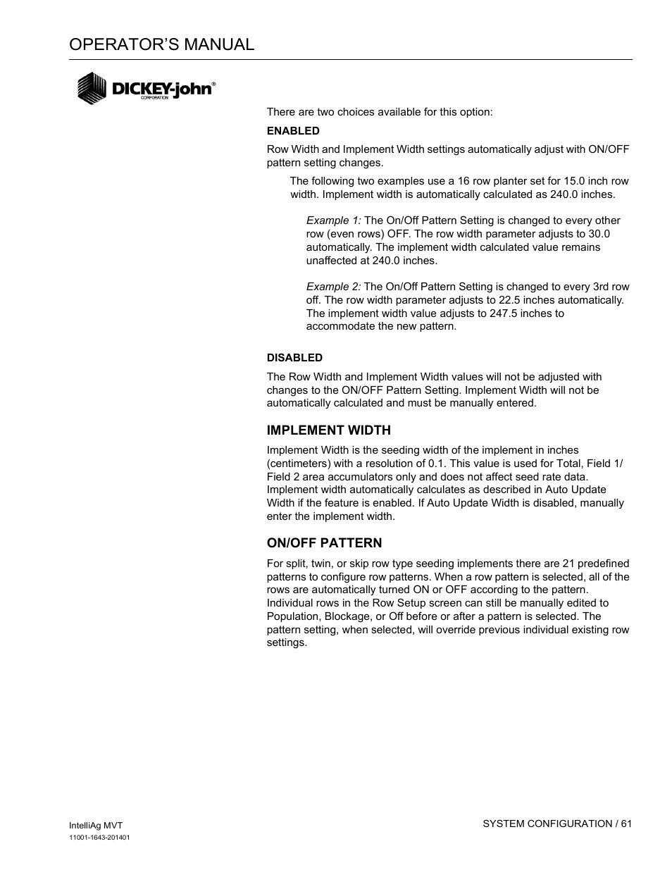 Operator’s manual | Great Plains DICKEY-john MVT Monitor Operator User Manual | Page 70 / 122