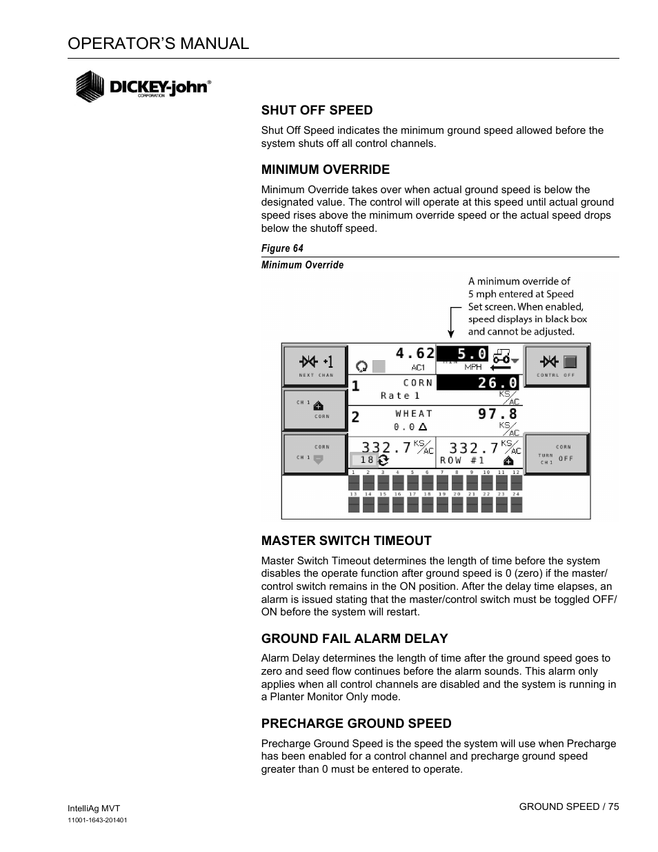 Operator’s manual | Great Plains DICKEY-john MVT Monitor Operator User Manual | Page 84 / 122