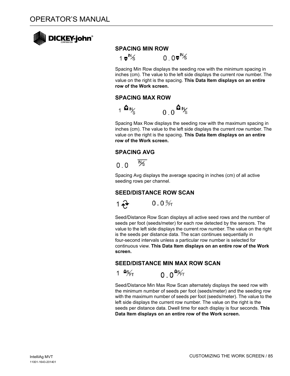 Operator’s manual | Great Plains DICKEY-john MVT Monitor Operator User Manual | Page 94 / 122