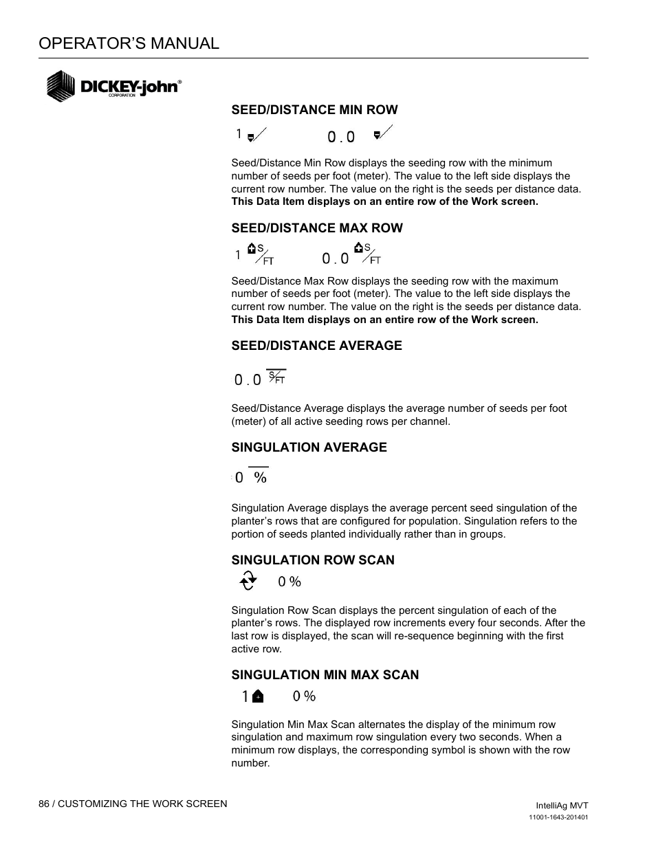 Operator’s manual | Great Plains DICKEY-john MVT Monitor Operator User Manual | Page 95 / 122