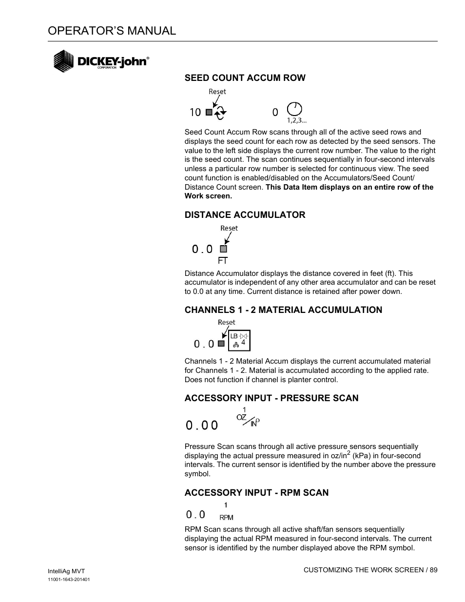 Operator’s manual | Great Plains DICKEY-john MVT Monitor Operator User Manual | Page 98 / 122