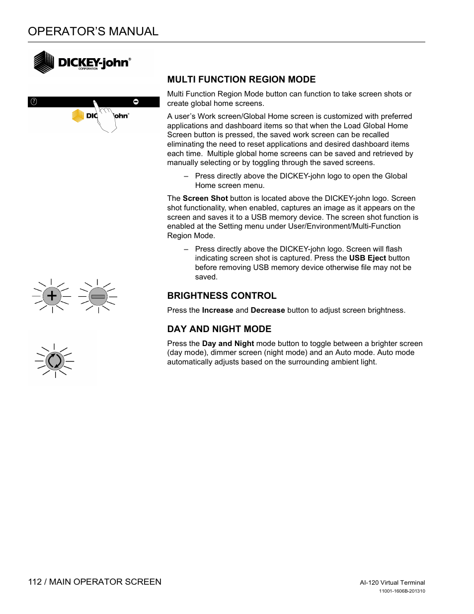 Operator’s manual | Great Plains DICKEY-john AI-120 12-inch Virtual Terminal User Manual | Page 120 / 193