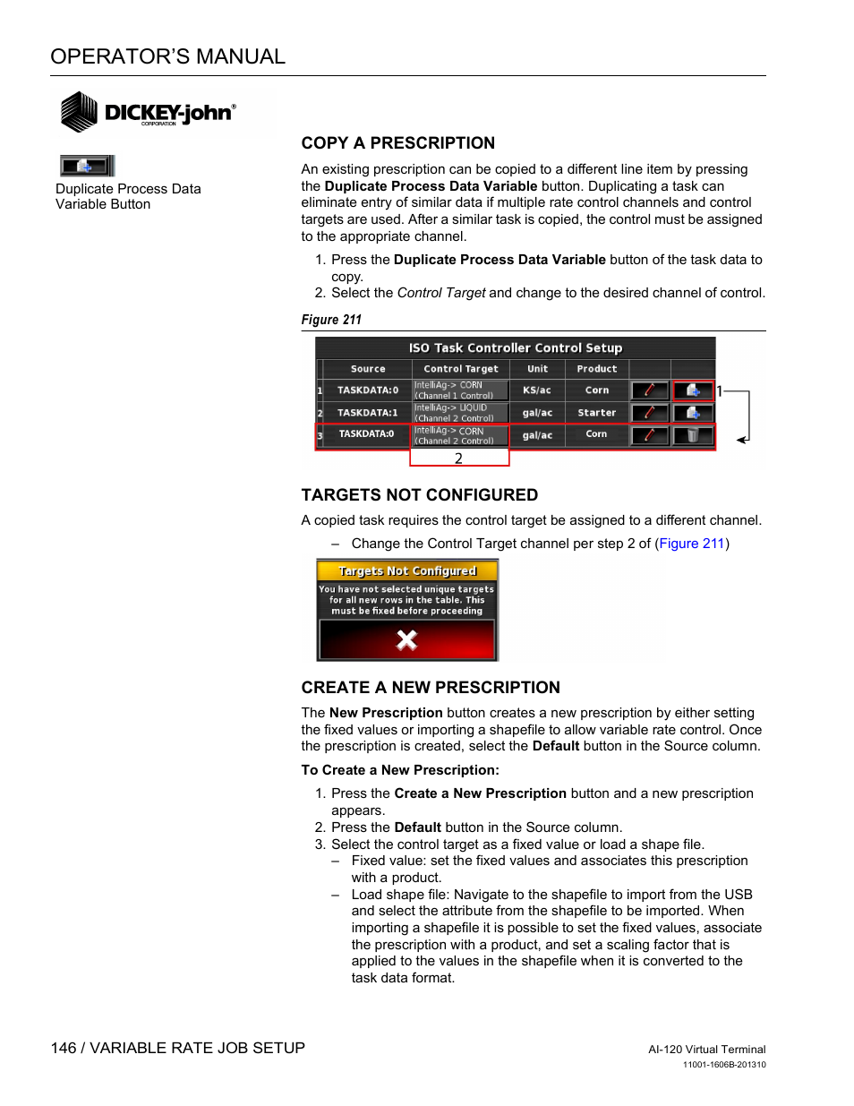 Operator’s manual | Great Plains DICKEY-john AI-120 12-inch Virtual Terminal User Manual | Page 154 / 193