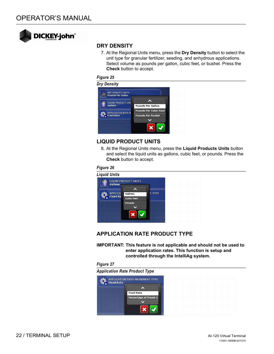 Operator’s manual | Great Plains DICKEY-john AI-120 12-inch Virtual Terminal User Manual | Page 30 / 193