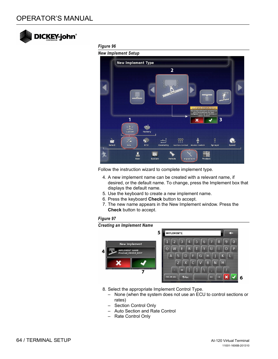 Operator’s manual | Great Plains DICKEY-john AI-120 12-inch Virtual Terminal User Manual | Page 72 / 193