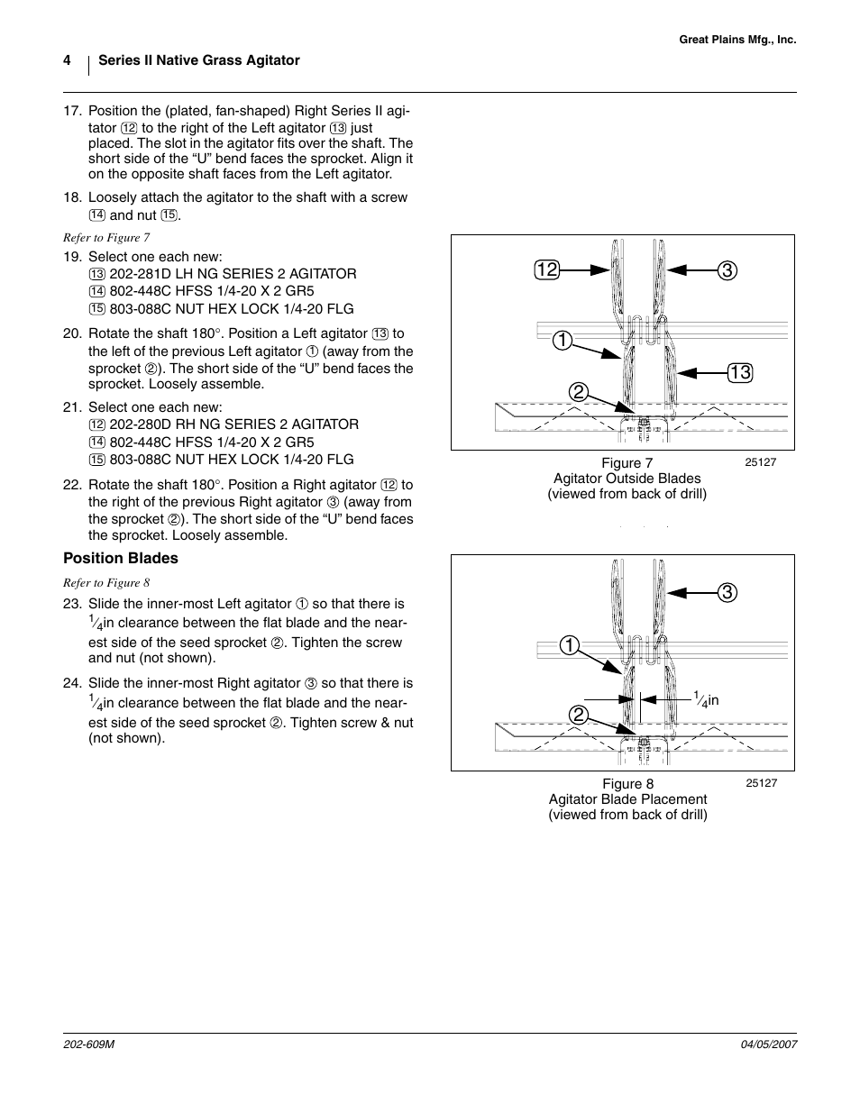 Position blades | Great Plains Series II Native Grass Agitator Vintage Drills User Manual | Page 4 / 6