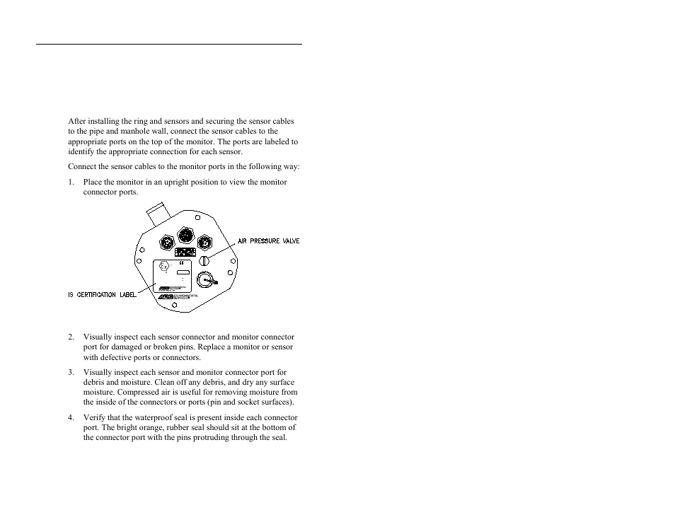 Connecting the sensors to the monitor | ADS Environmental Services FlowShark QR 775003 A2 User Manual | Page 102 / 236