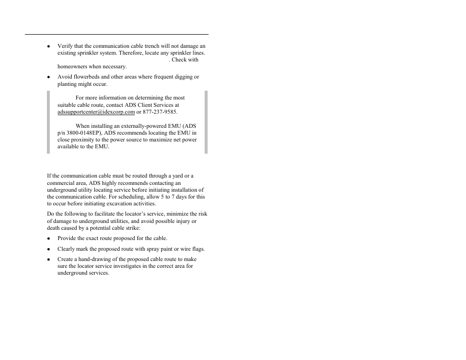 Contacting underground utility locating service | ADS Environmental Services FlowShark QR 775003 A2 User Manual | Page 106 / 236