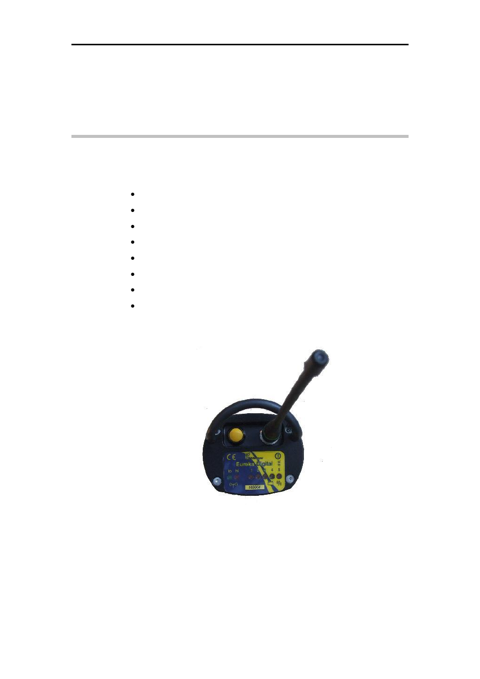 Descriptions, Transmitter, Radio transmitter | Built-in accelerometer, Pushbutton switch, Leds, Handle, Charge/accelerometer connector, Antenna connector | ADS Environmental Services Eureka Digital QR 775020 A0 User Manual | Page 16 / 65