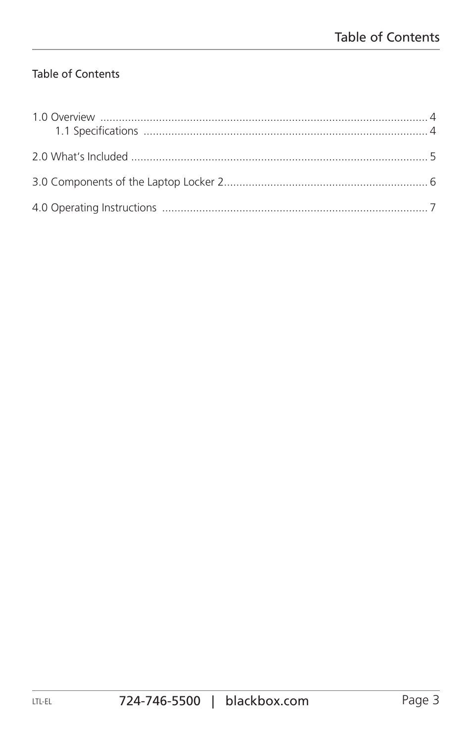 Black Box LTL-EL User Manual | Page 3 / 8