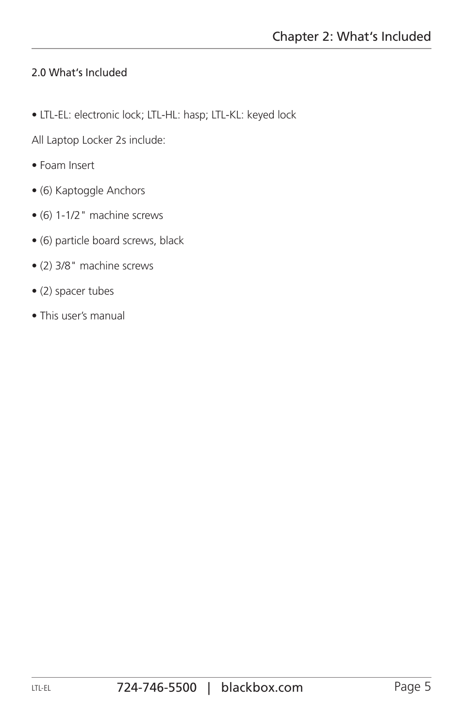 Black Box LTL-EL User Manual | Page 5 / 8