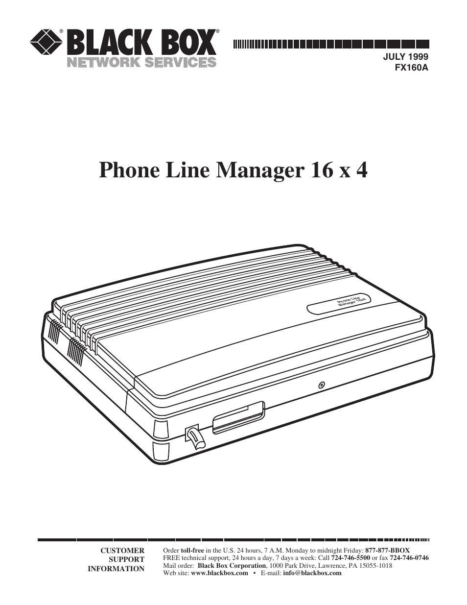 Black Box FX160A User Manual | 65 pages