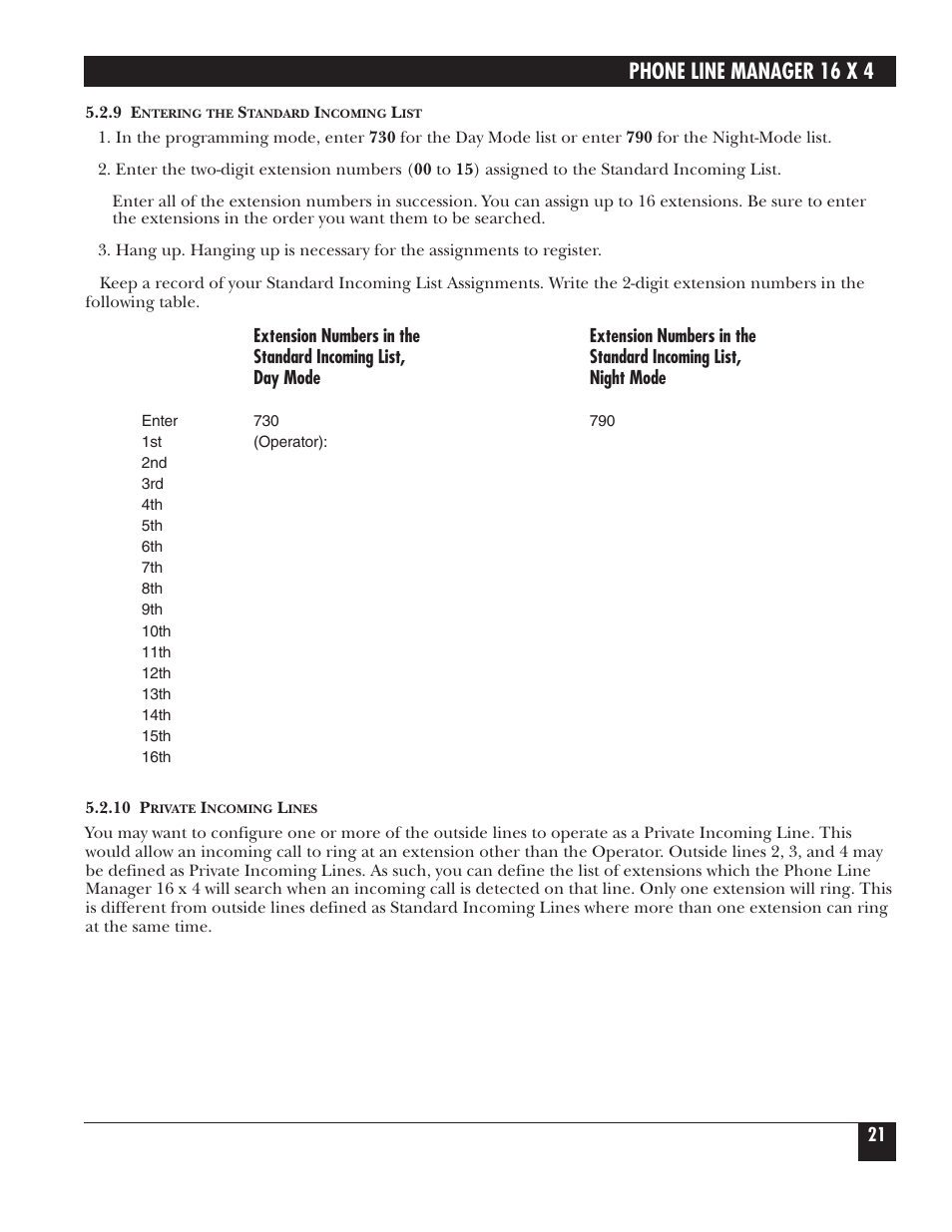 Phone line manager 16 x 4 | Black Box FX160A User Manual | Page 20 / 65