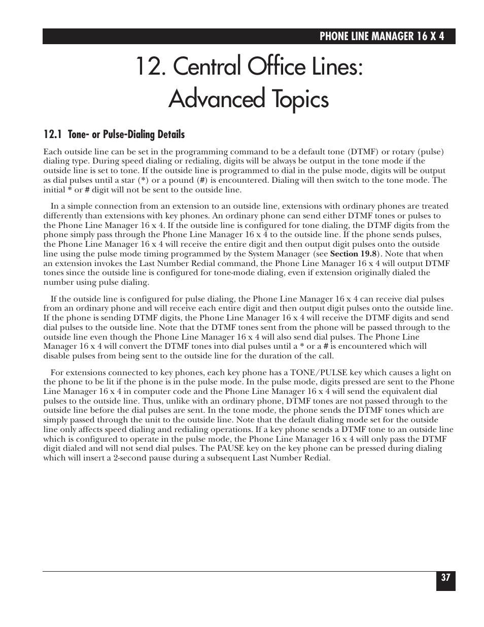 Central office lines: advanced topics | Black Box FX160A User Manual | Page 36 / 65
