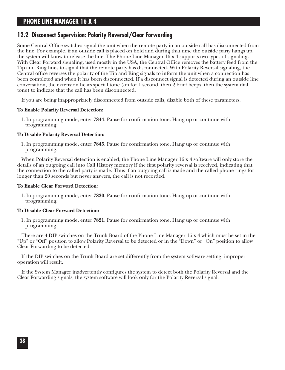 Phone line manager 16 x 4 | Black Box FX160A User Manual | Page 37 / 65