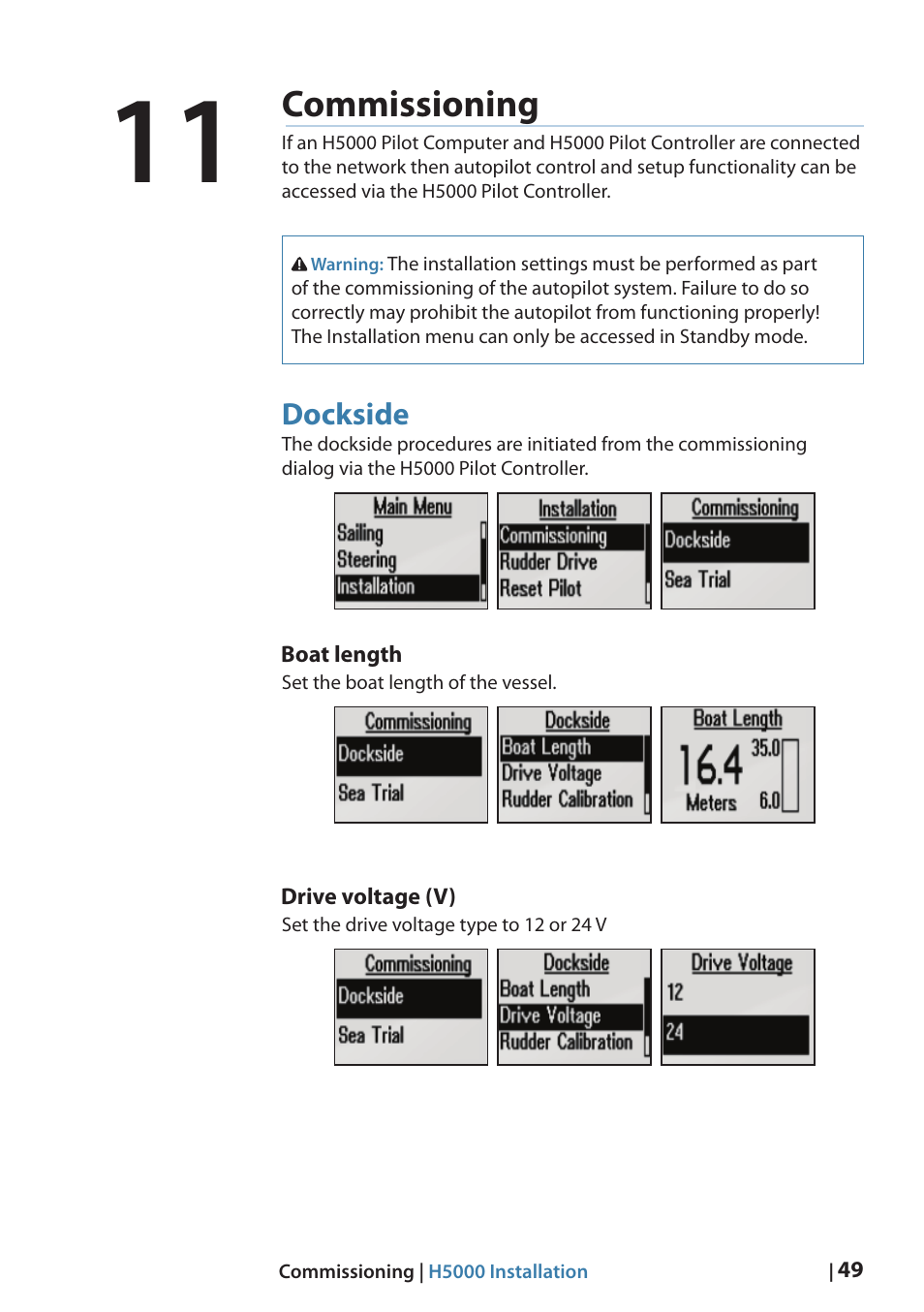 Commissioning | B&G H5000 Analogue Expansion User Manual | Page 49 / 66