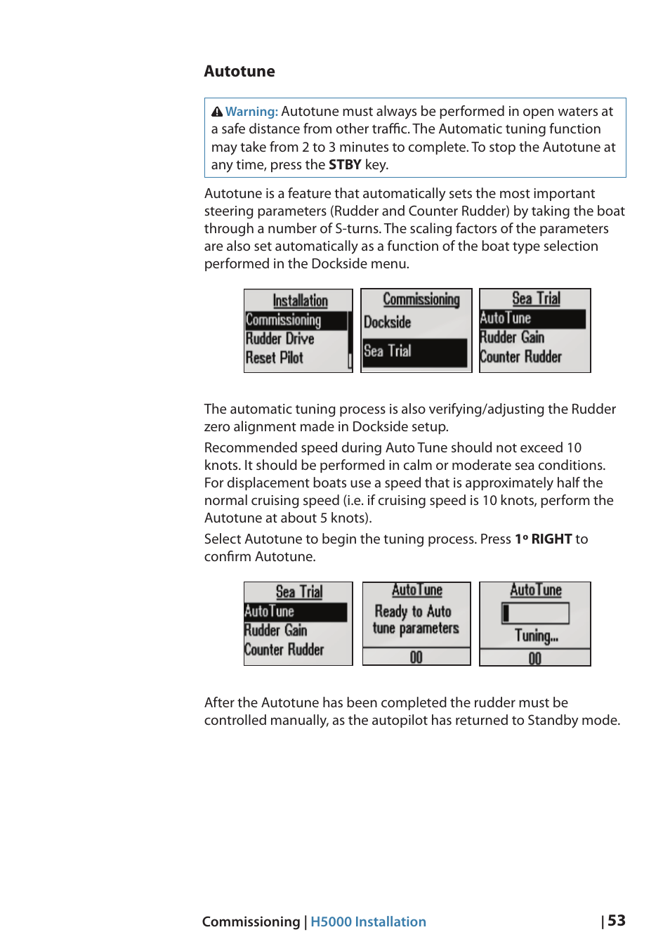 Autotune | B&G H5000 Analogue Expansion User Manual | Page 53 / 66