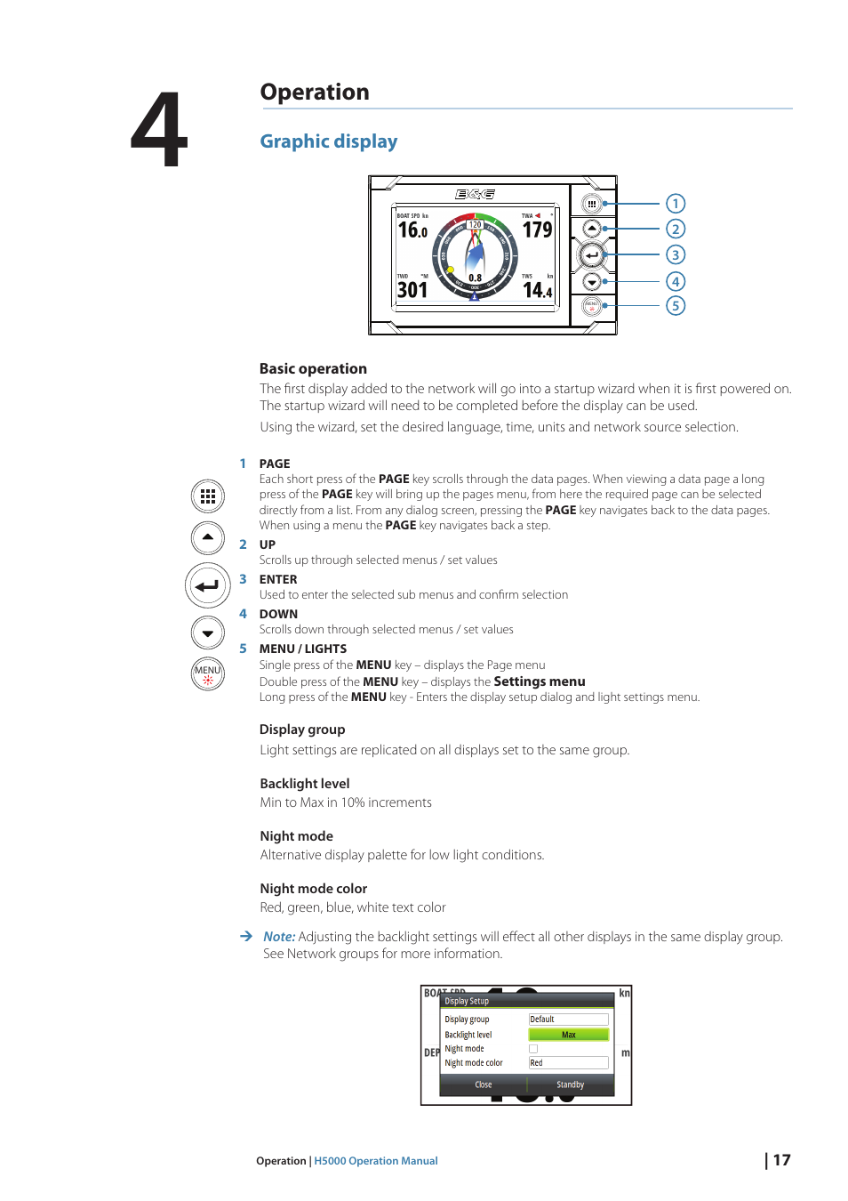 Operation | B&G H5000 Pilot Computer User Manual | Page 17 / 109