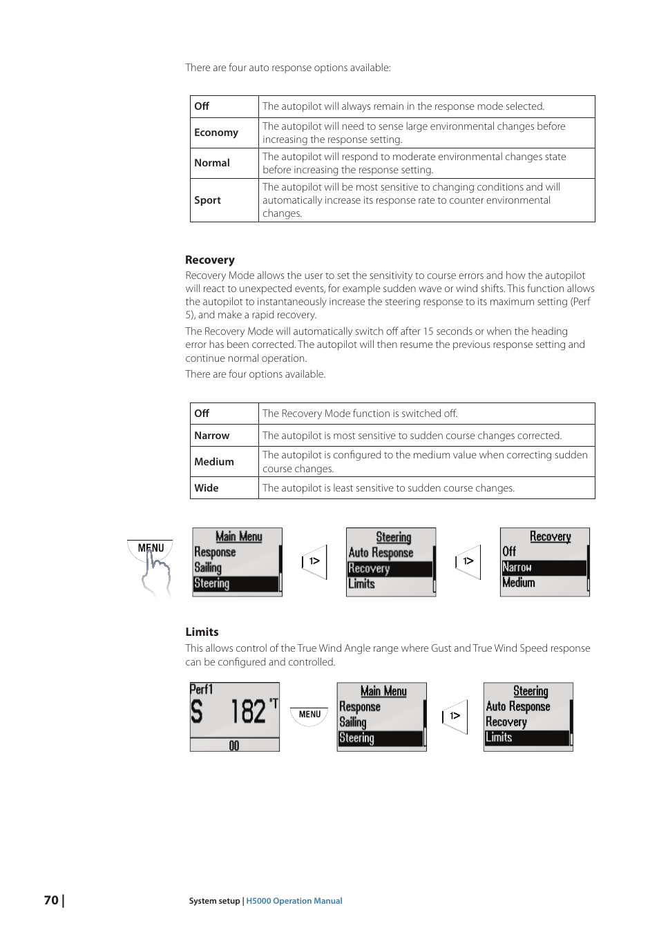 B&G H5000 Pilot Computer User Manual | Page 70 / 109