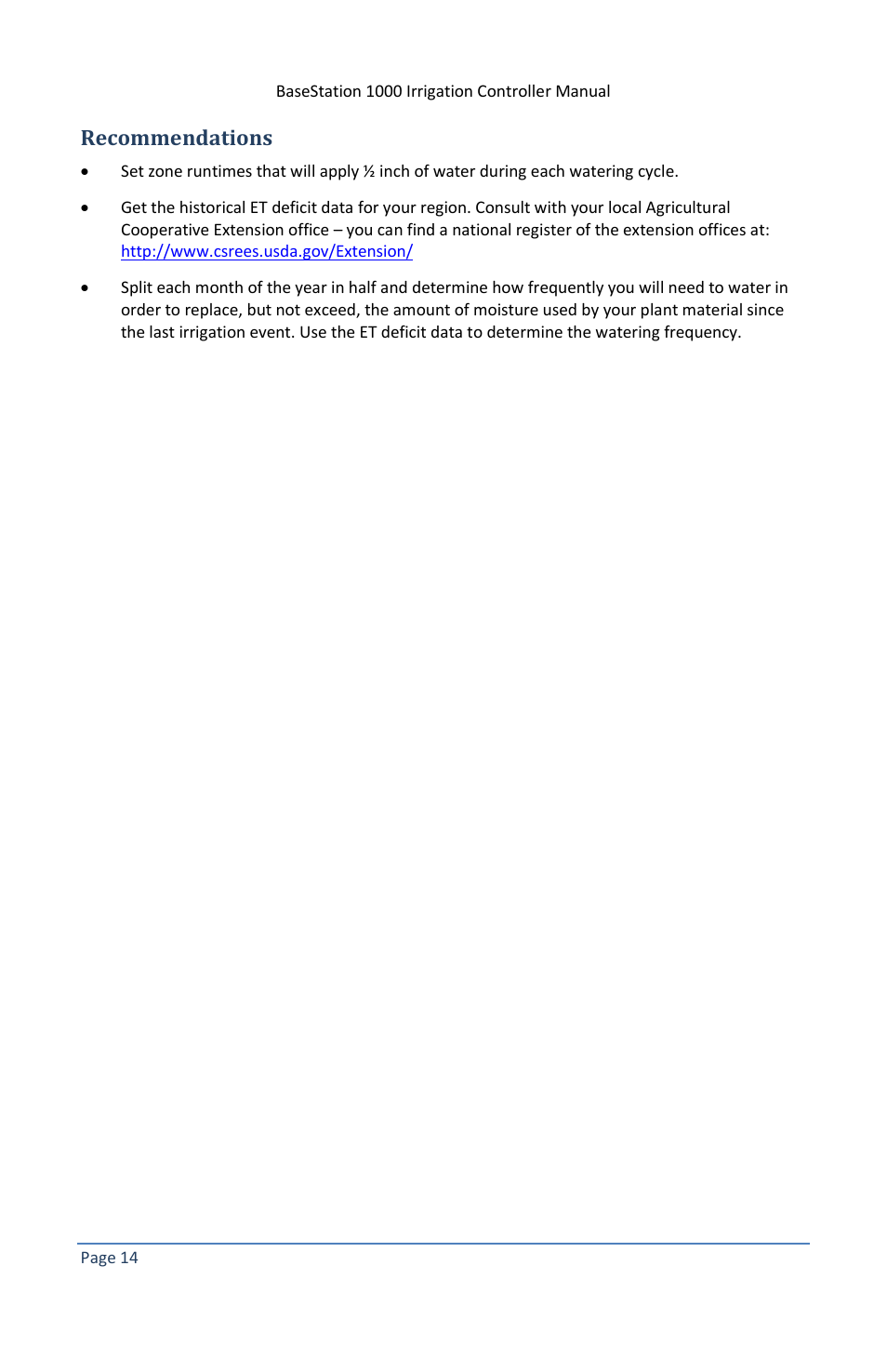 Recommendations | Baseline Systems BaseStation 1000 User Manual | Page 20 / 122