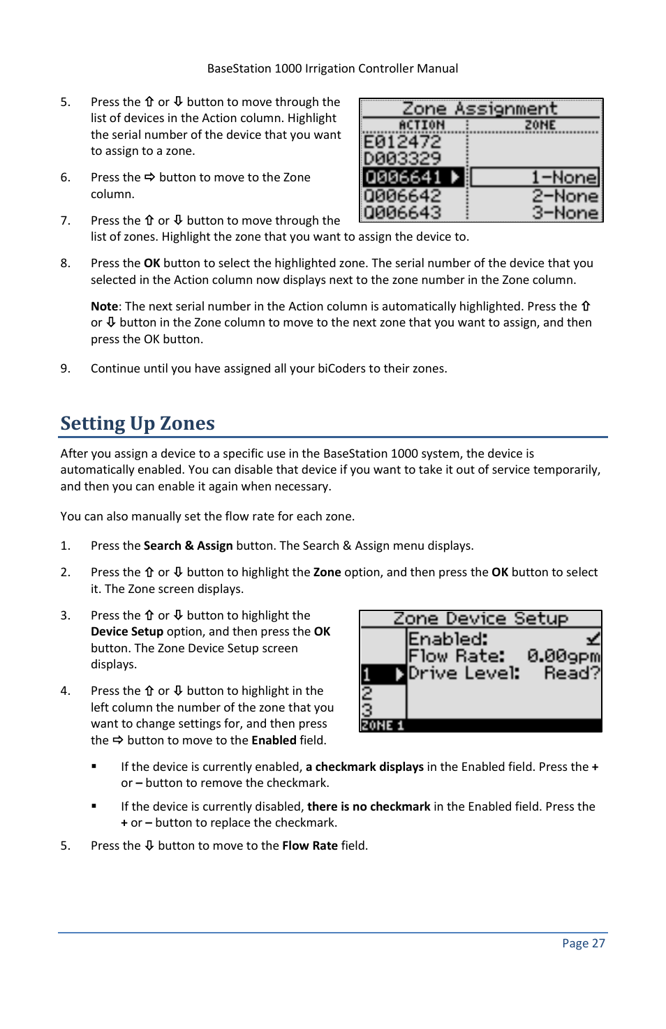 Setting up zones | Baseline Systems BaseStation 1000 User Manual | Page 33 / 122