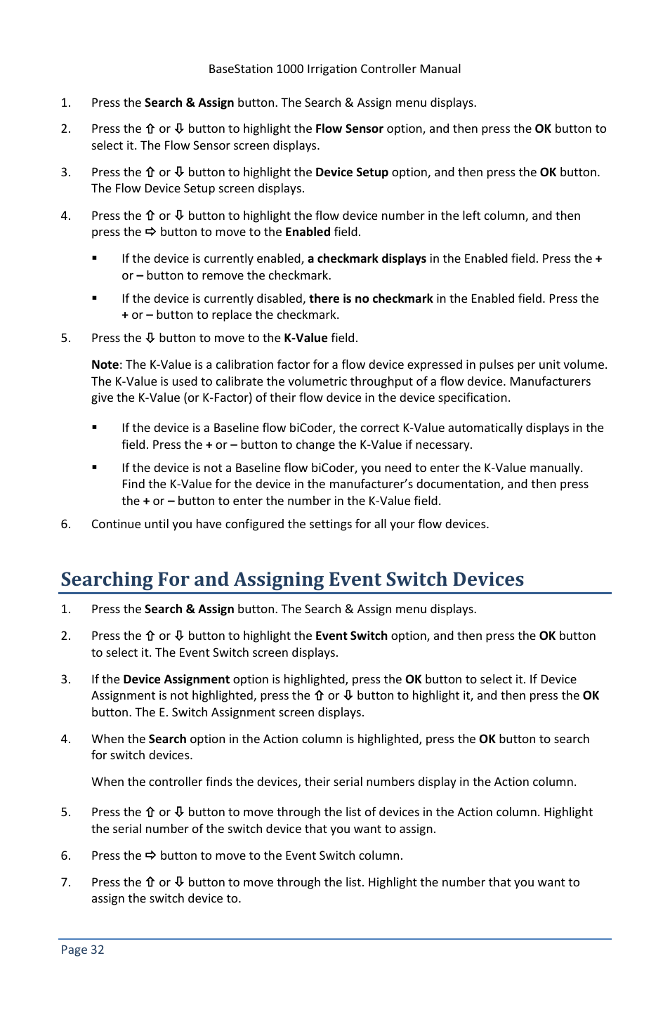 Searching for and assigning event switch devices | Baseline Systems BaseStation 1000 User Manual | Page 38 / 122