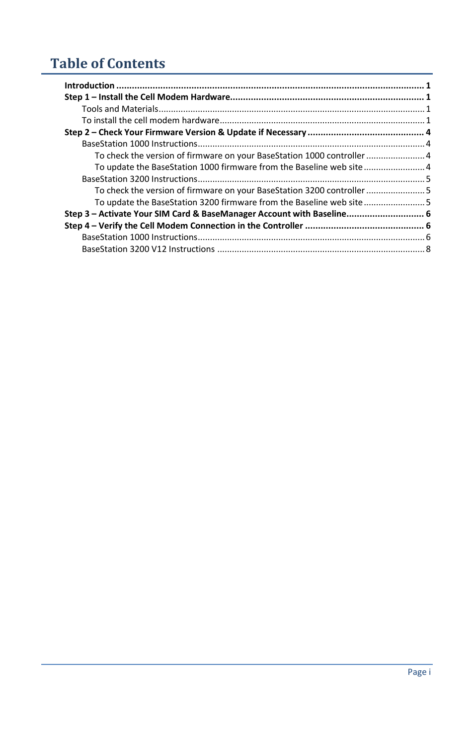 Baseline Systems BaseStation 1000 User Manual | Page 3 / 12