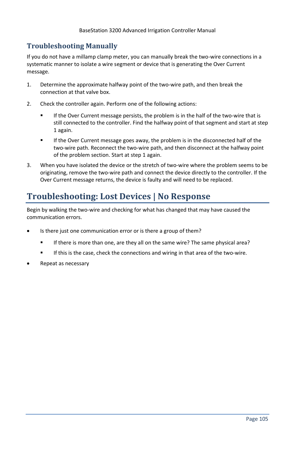 Troubleshooting manually, Troubleshooting: lost devices | no response | Baseline Systems BaseStation 3200 V12 User Manual | Page 111 / 122