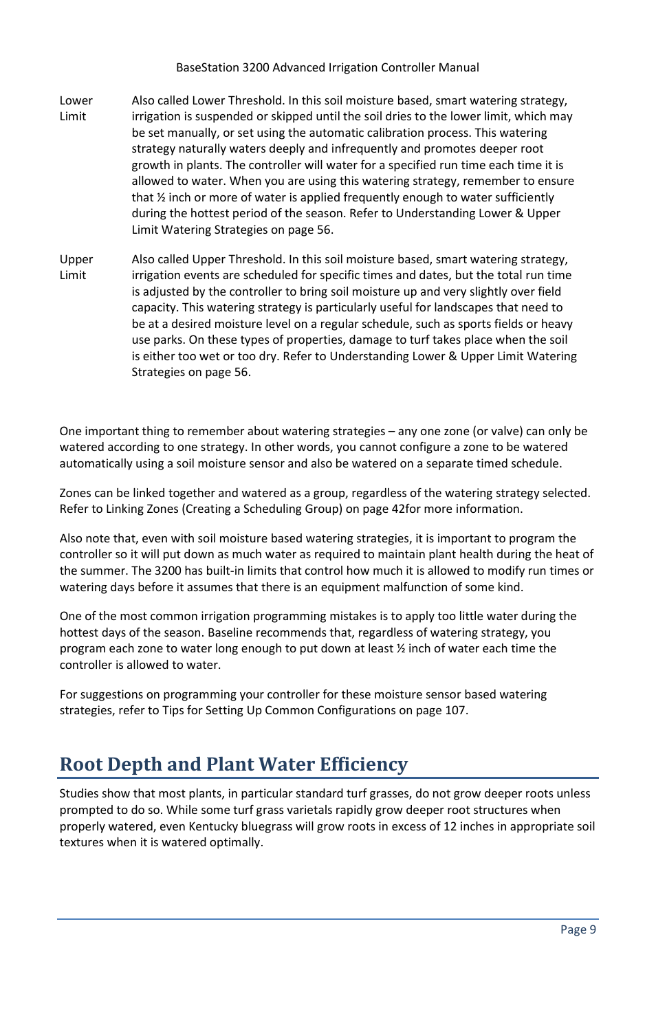 Root depth and plant water efficiency | Baseline Systems BaseStation 3200 V12 User Manual | Page 15 / 122