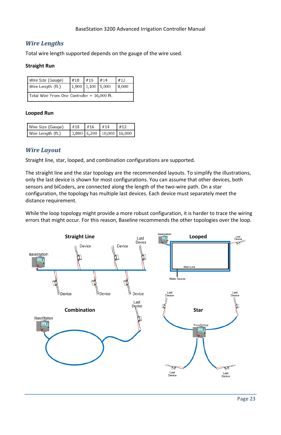Wire lengths, Wire layout | Baseline Systems BaseStation 3200 V12 User Manual | Page 29 / 122