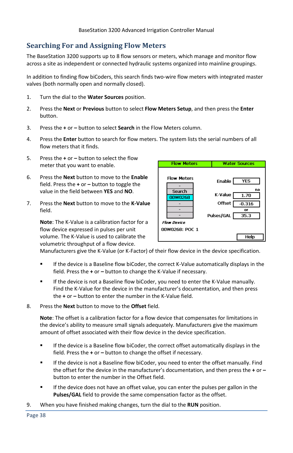 Searching for and assigning flow meters | Baseline Systems BaseStation 3200 V12 User Manual | Page 44 / 122