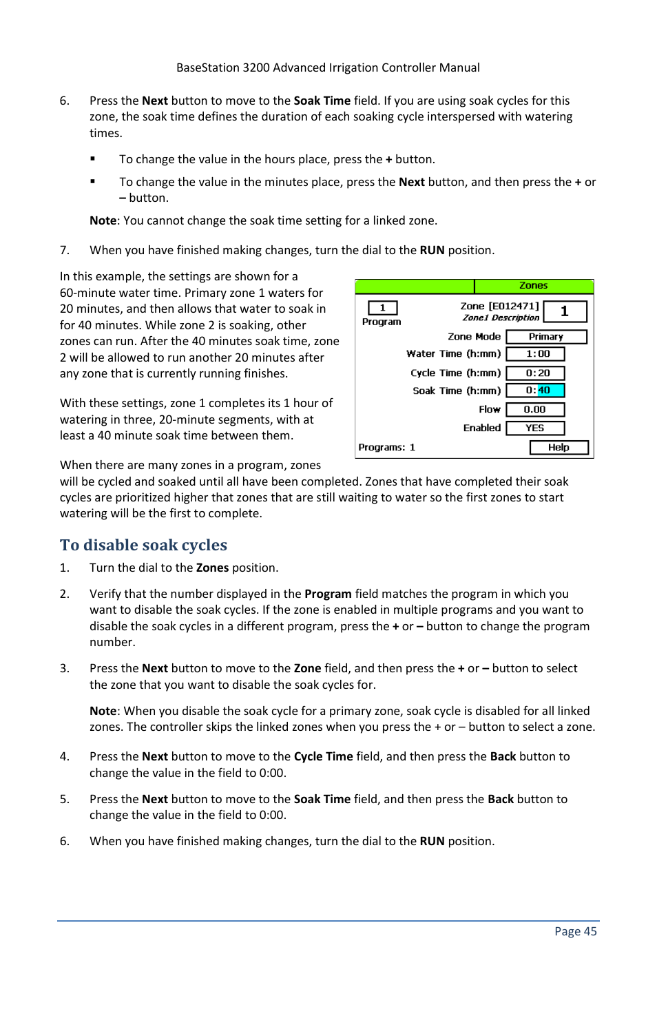 To disable soak cycles | Baseline Systems BaseStation 3200 V12 User Manual | Page 51 / 122