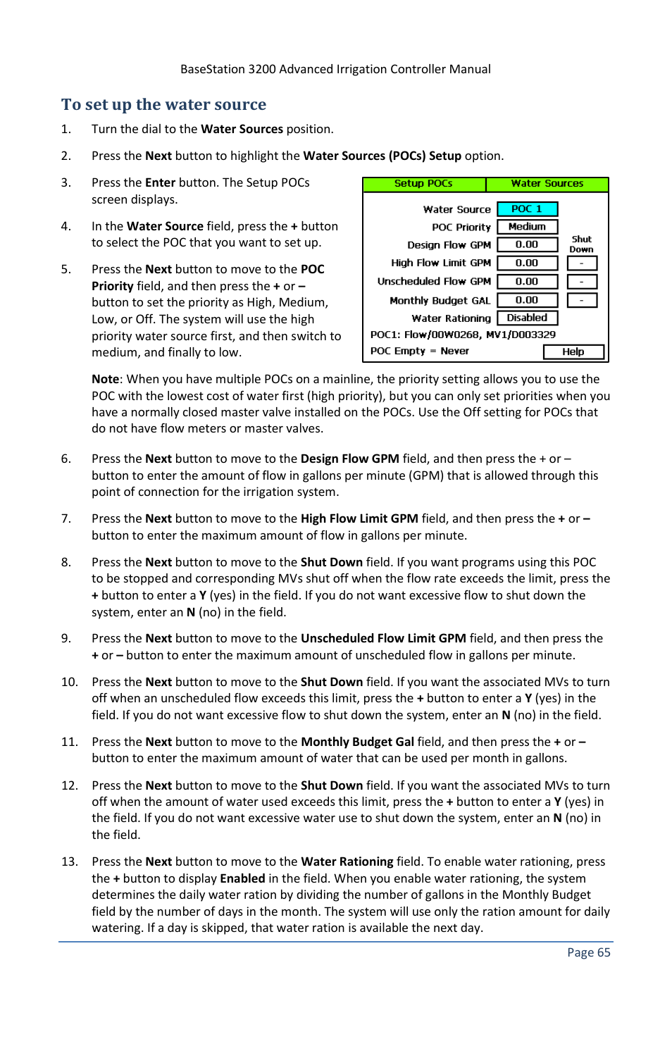 To set up the water source | Baseline Systems BaseStation 3200 V12 User Manual | Page 71 / 122