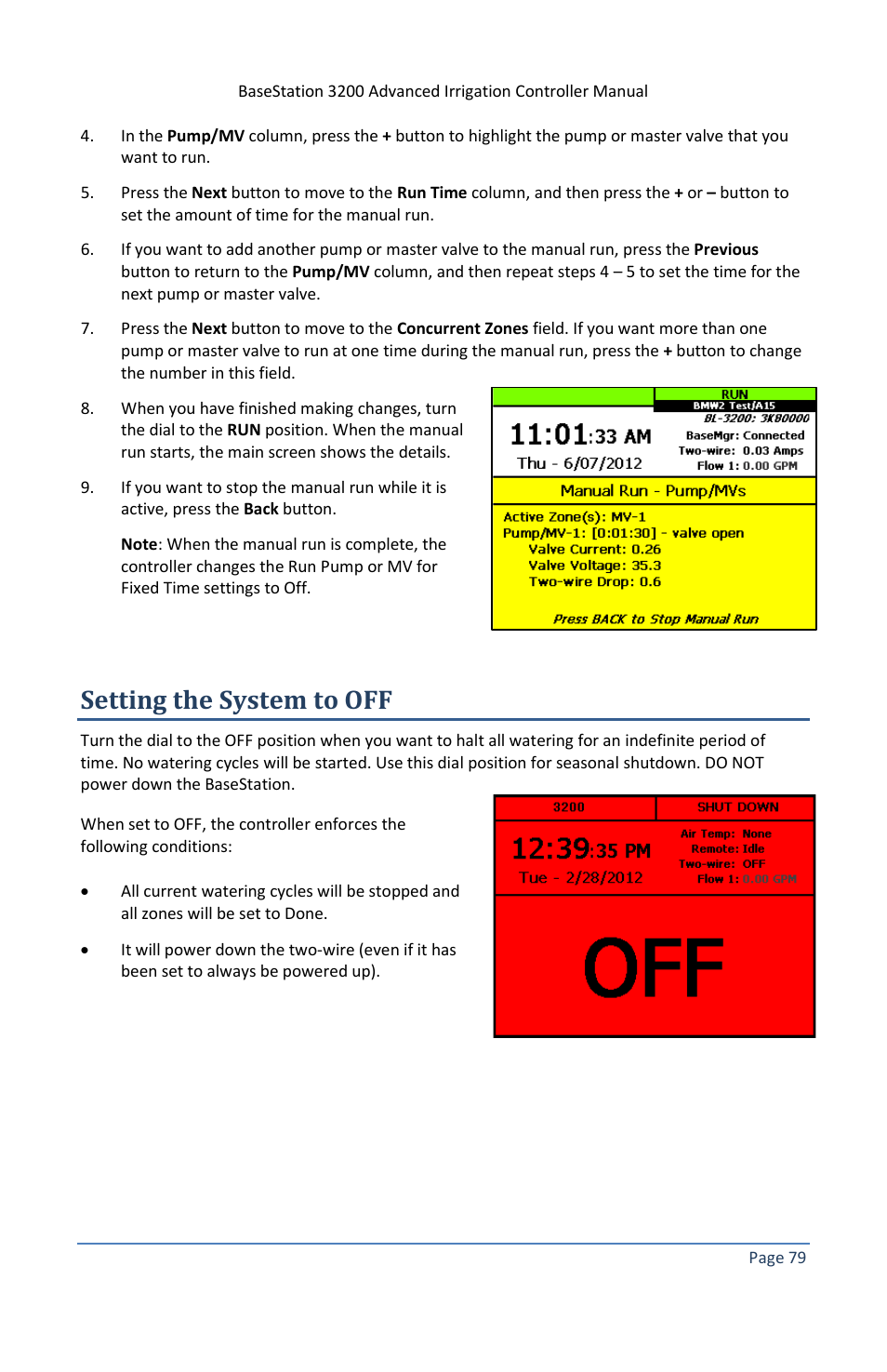 Setting the system to off | Baseline Systems BaseStation 3200 V12 User Manual | Page 85 / 122