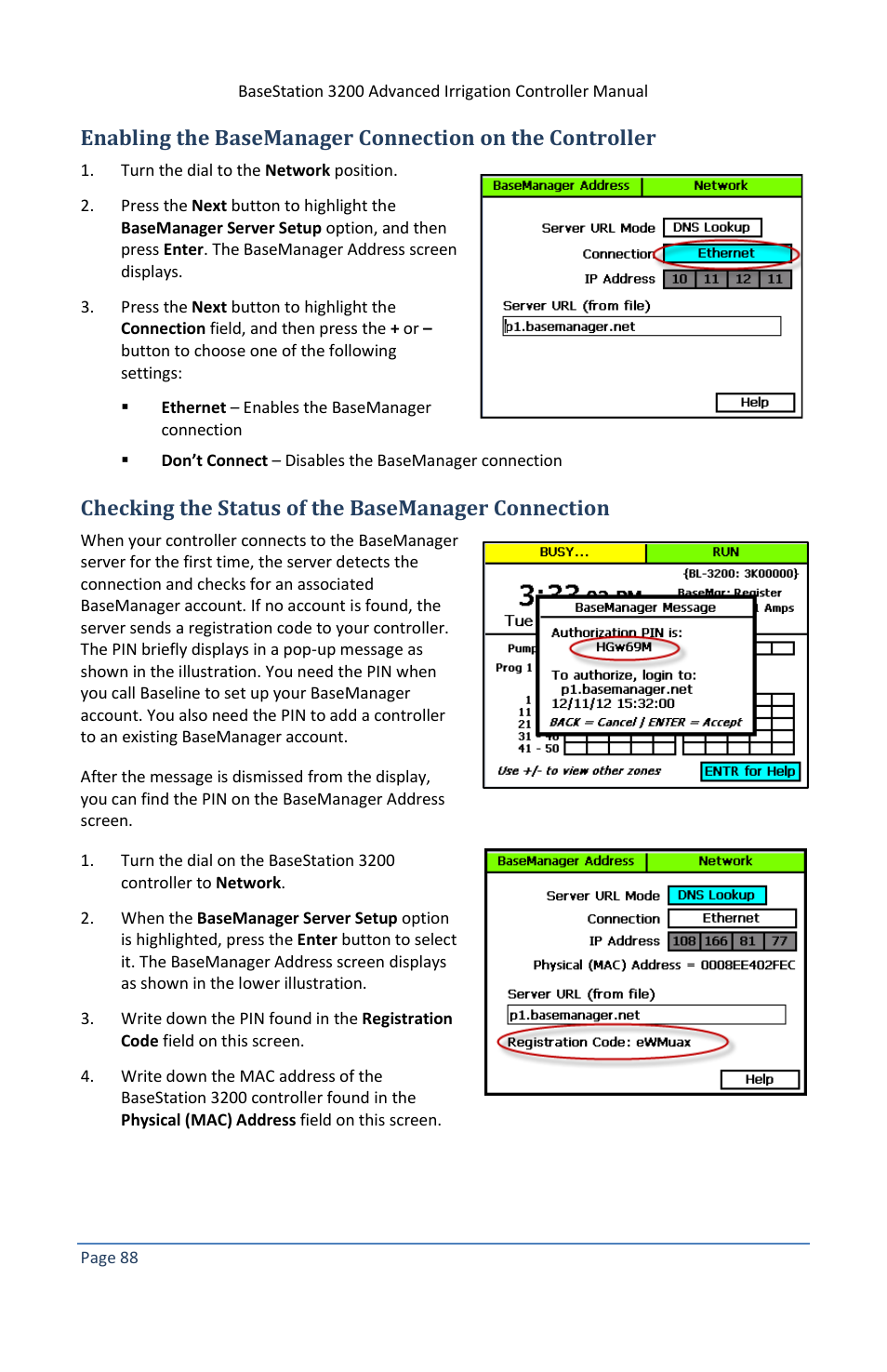 Checking the status of the basemanager connection | Baseline Systems BaseStation 3200 V12 User Manual | Page 94 / 122