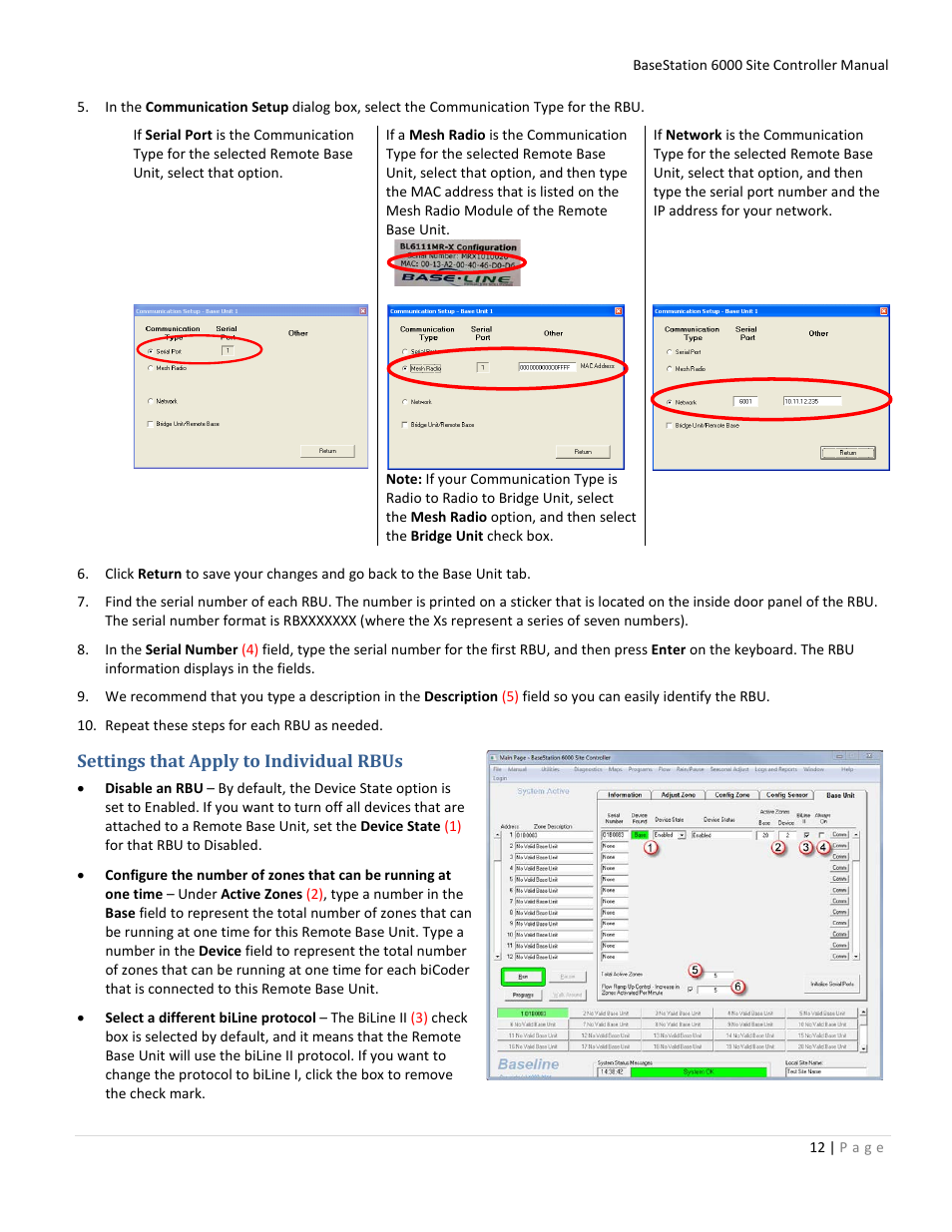 Settings that apply to individual rbus | Baseline Systems BaseStation 6000 User Manual | Page 20 / 131