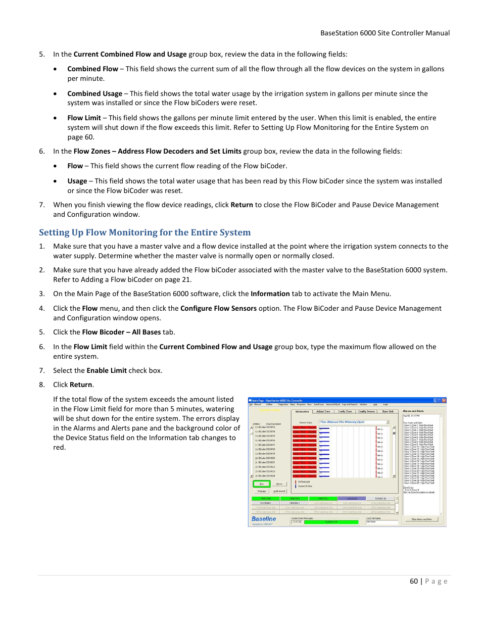 Setting up flow monitoring for the entire system | Baseline Systems BaseStation 6000 User Manual | Page 68 / 131