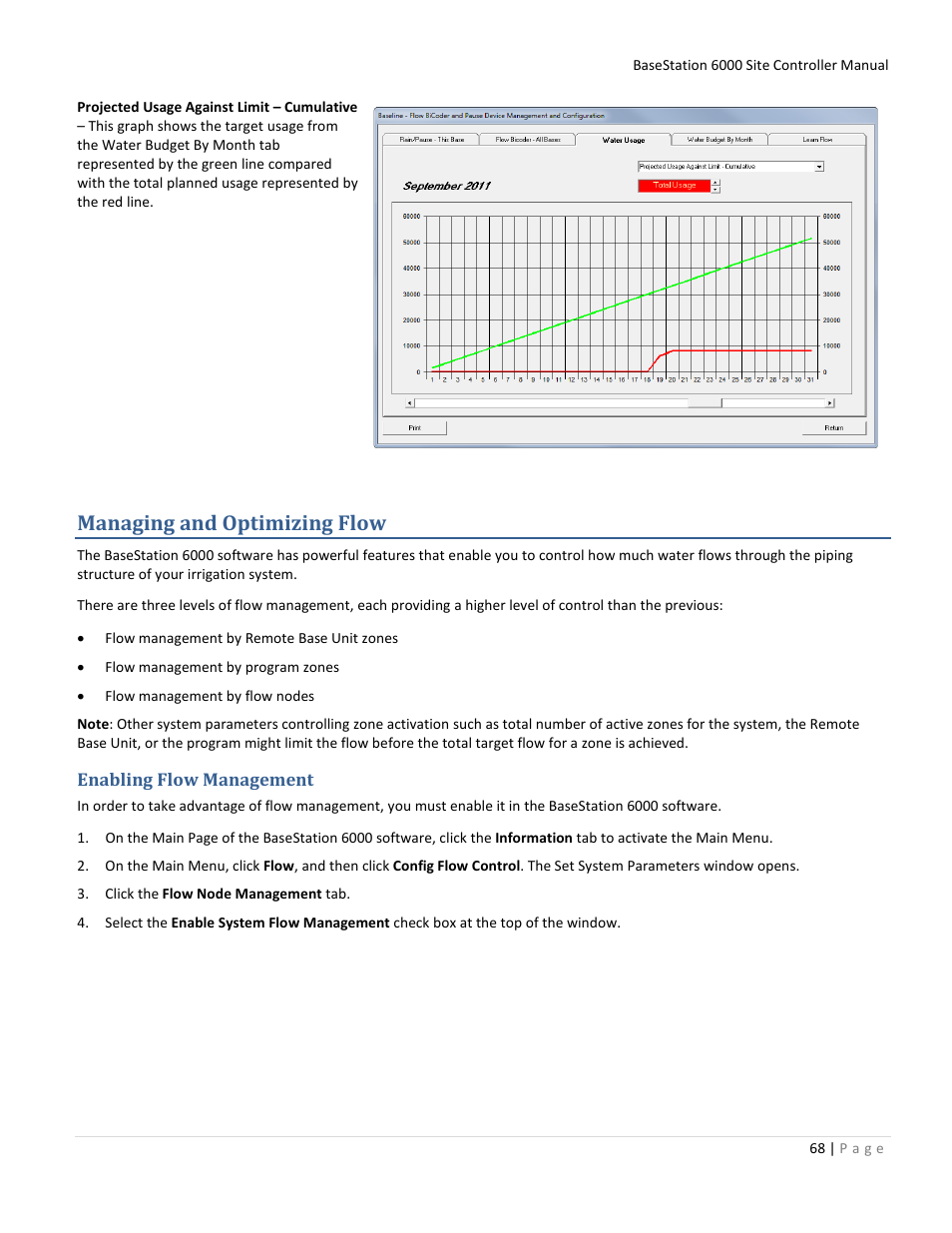 Managing and optimizing flow, Enabling flow management | Baseline Systems BaseStation 6000 User Manual | Page 76 / 131