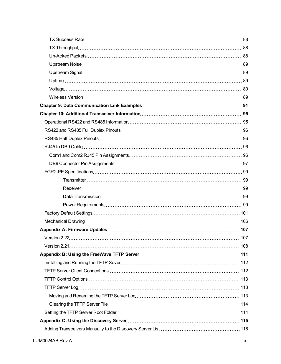 Baseline Systems FreeWave Ethernet Radio User Manual | Page 12 / 160