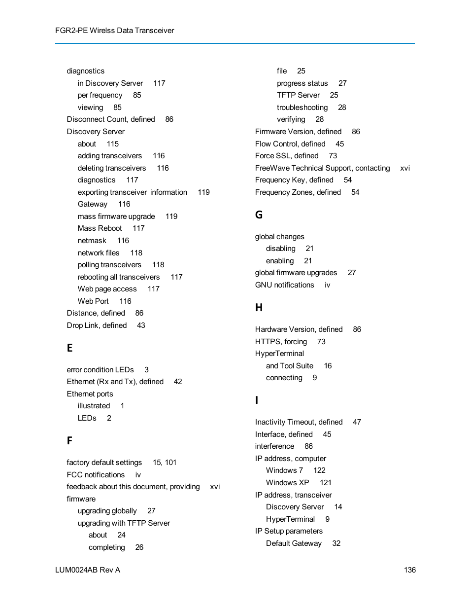 Baseline Systems FreeWave Ethernet Radio User Manual | Page 152 / 160