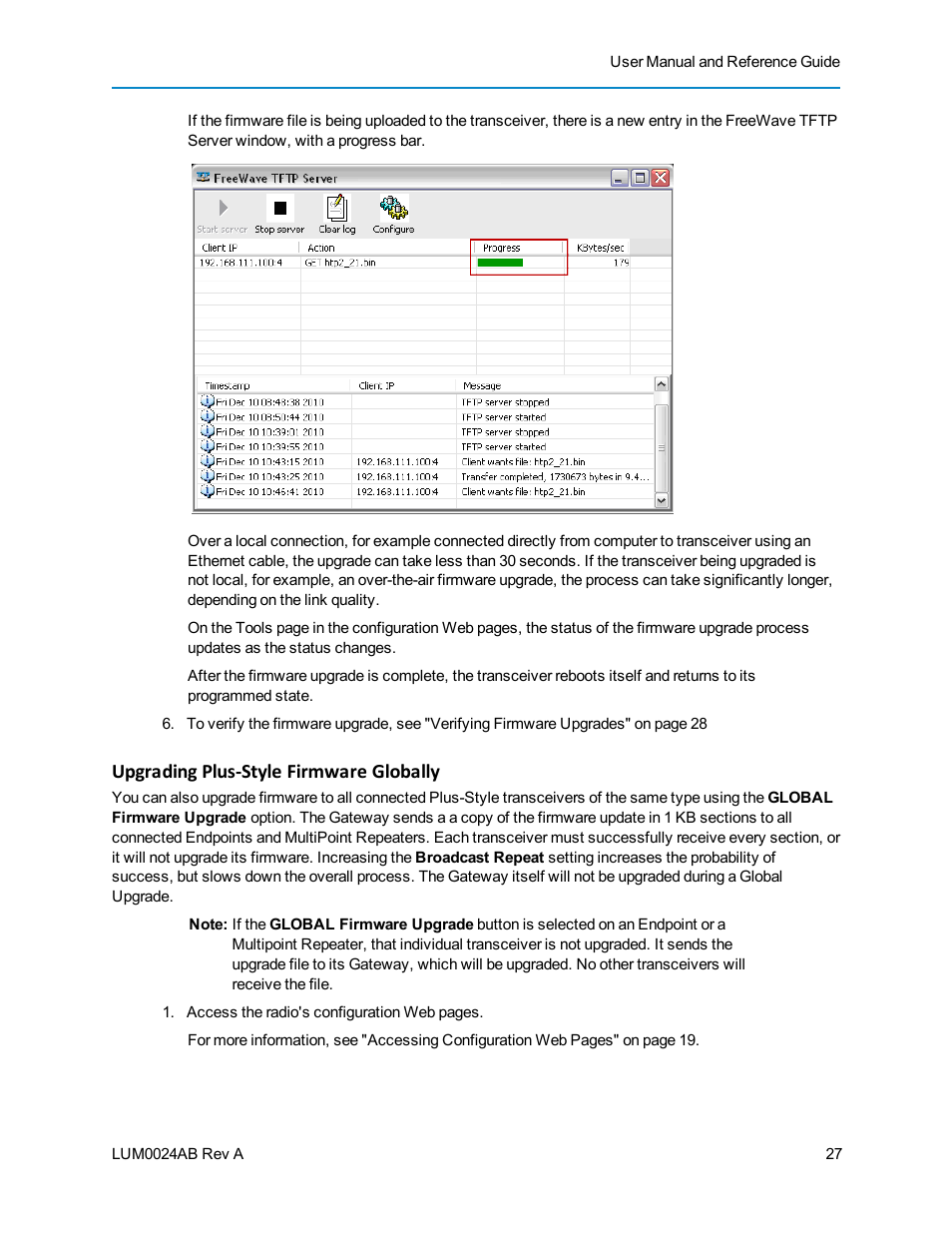 Upgrading plus-style firmware globally | Baseline Systems FreeWave Ethernet Radio User Manual | Page 43 / 160