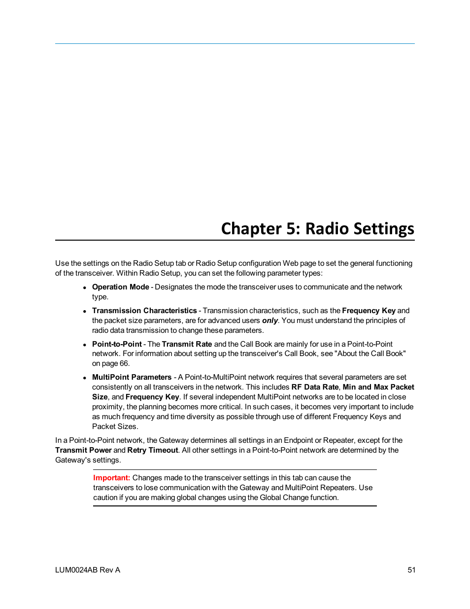 Chapter 5: radio settings | Baseline Systems FreeWave Ethernet Radio User Manual | Page 67 / 160