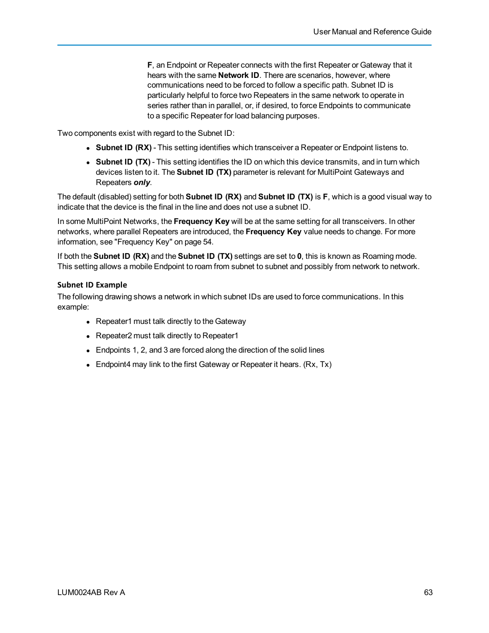 Subnet id example | Baseline Systems FreeWave Ethernet Radio User Manual | Page 79 / 160