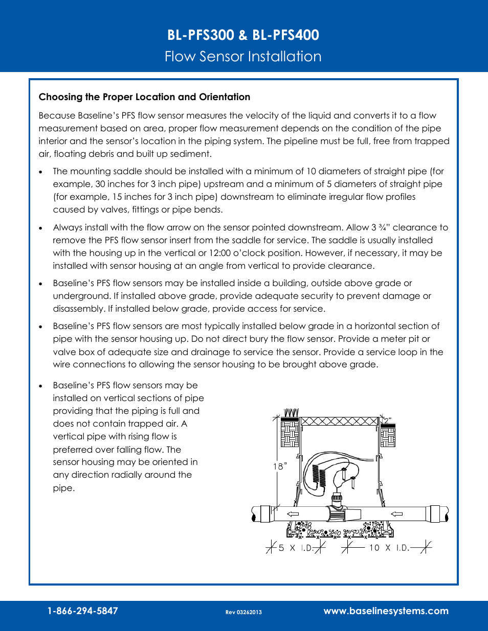 Baseline Systems BL-PFS400 Flow Sensor User Manual | Page 2 / 5