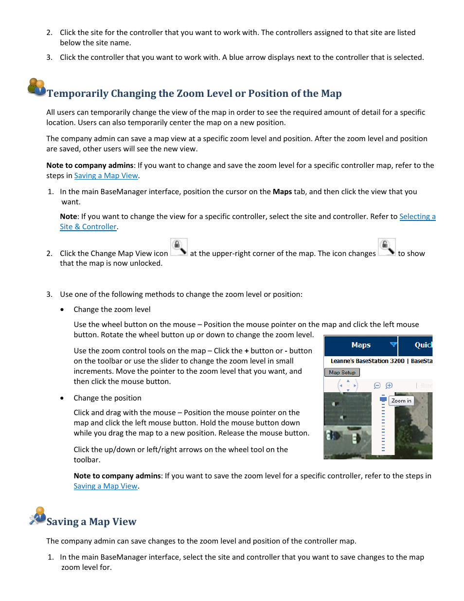 Saving a map view | Baseline Systems BaseManager 2.0 User Manual | Page 24 / 32