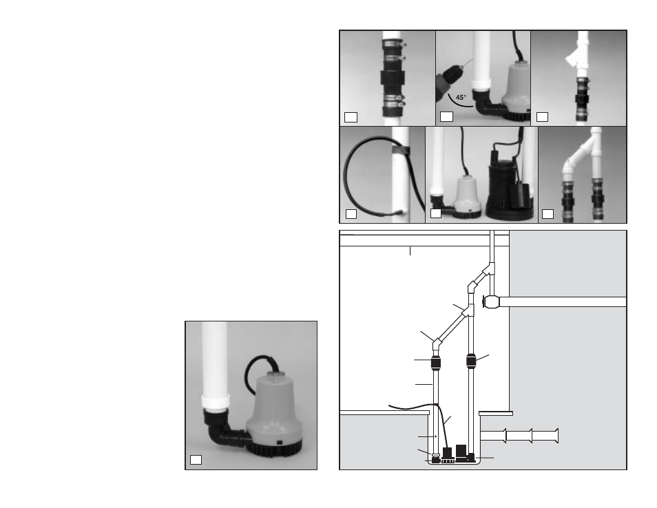 Pump & pipe installation instructions, Diagram b | Basement Watchdog Emergency User Manual | Page 6 / 12