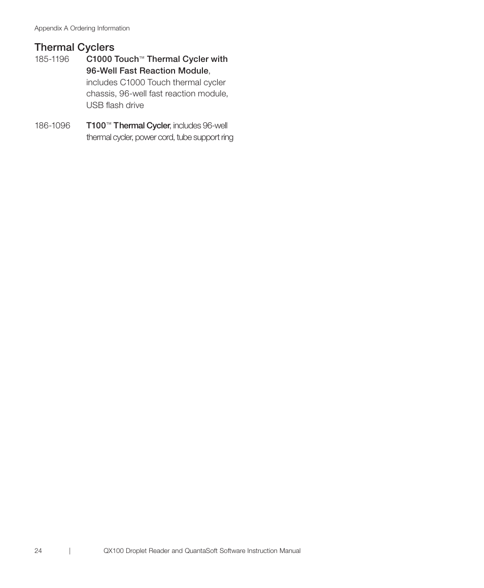 Thermal cyclers | Bio-Rad QX100™ Droplet Digital™ PCR System User Manual | Page 30 / 32